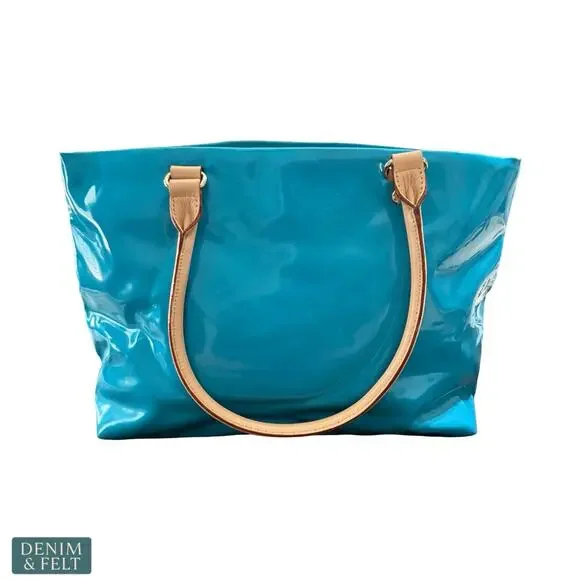 Kate Spade Rudy Henry Street Brightpeac Turquoise Patent Tote Shoulder Bag Luxe - Picture 5 of 16
